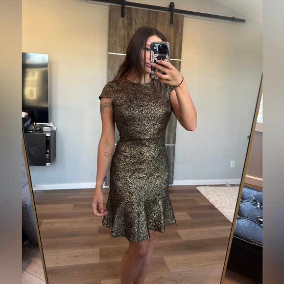 Michael Kors Dresses & Skirts - Michael Kors  Metallic gold-Knit A-Line Dress